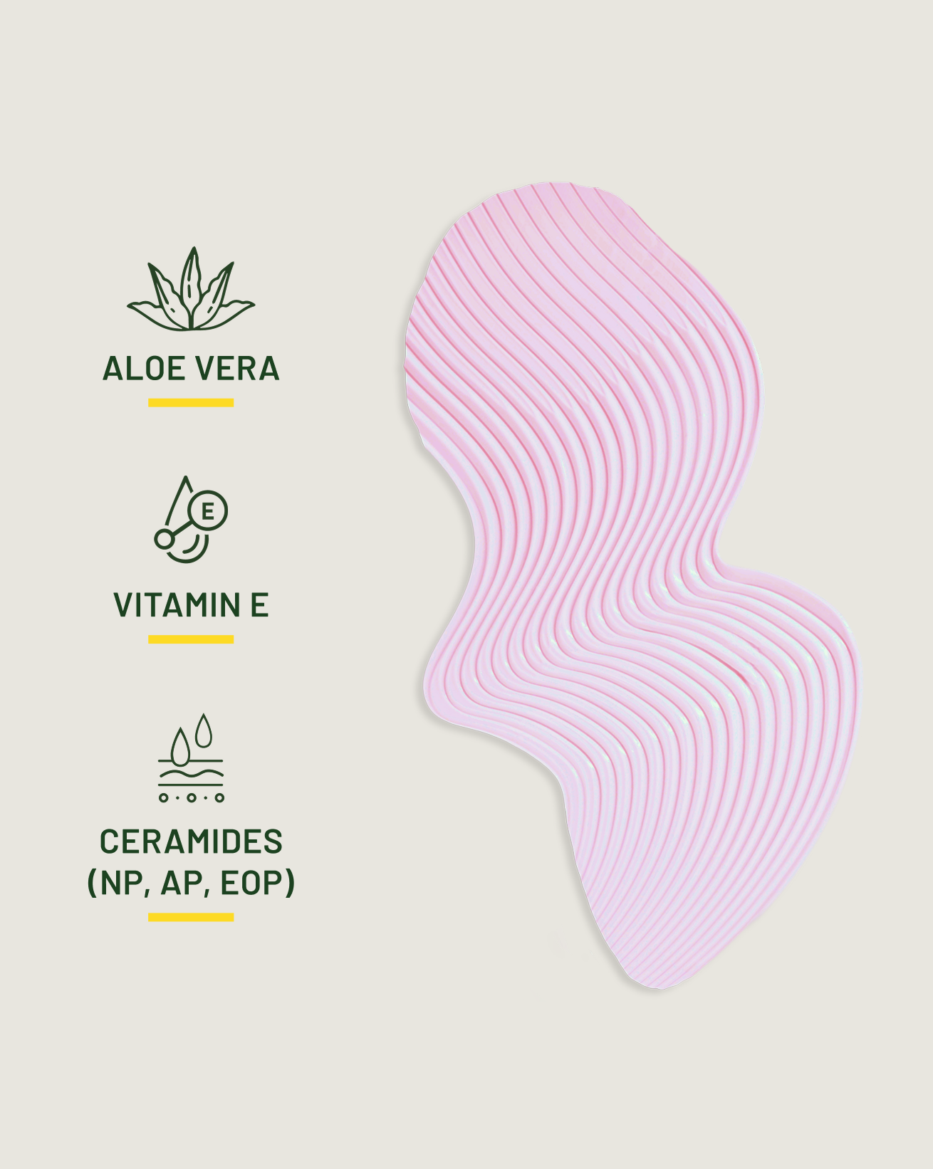 Key ingredients: aloe vera, vitamin E and ceramides (NP, AP, EOP)